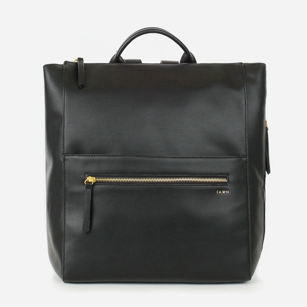 Fawn ‘the square diaper bag’ black vegan leather